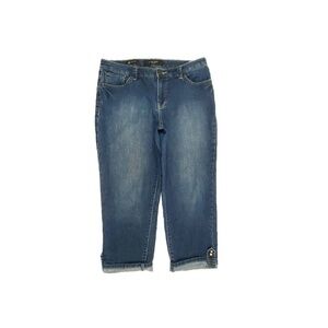 Nine West West End Fit Cuffed capri Women's size 6 Dark Wash Blue Denim jeans